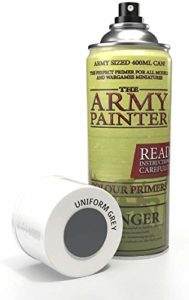 The Army Painter Color Primer Spray Paint, Uniform Grey, 400ml, 13.5oz - Acrylic Spray Undercoat for Miniature Painting - Spray Primer for Plastic Miniatures
