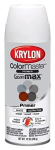 Krylon K05131507 ColorMaster Paint + Primer, Ultra Flat Primer, White, 12 oz.