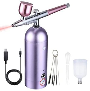 Portable Cordless Airbrush with Mini Compressor Machine for Nail Painting, Cake & Cookie Decorating, Makeup, Craft, Model Painting & Barber Shop