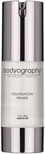 BODYOGRAPHY - Foundation Primer (Clear): Flawless Anti-Aging Salon Makeup Primer w/Vitamin E, A, Jojoba, Grapeseed Oil | Control Shine | Gluten-Free, Cruelty-Free, 1 oz.