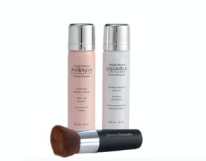 MagicMinerals AirBrush Foundation Set by Jerome Alexander (WARM MEDIUM) – 3pc Set Includes Primer, Foundation and Kabuki Brush - Spray Makeup with Anti-aging Ingredients for Smooth Radiant Skin