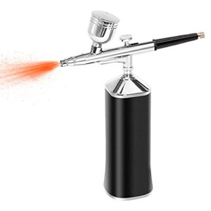 LATITOP Upgraded Airbrush Kit, Portable Auto Mini Cordless Air Brush with Mini Compressor Low Battery Reminder Funcation for Cake Decorating, Art, Makeup, Nail, Model Painting, Tattoo