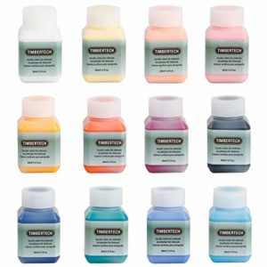 TIMBERTECH Acrylic Airbrush Paint Ⅱ, Professional Airbrush Color Set, 12x30ml Acrylic Model Paint, Quick Drying Water Based, Rich Vivid Colors for Artists, Students, Beginners