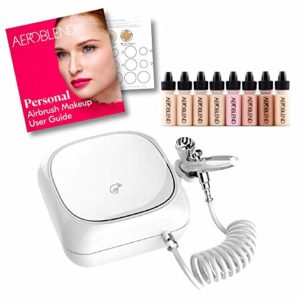Aeroblend Airbrush Makeup Personal Starter Kit - Light Foundation - With 8 Color Set