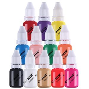 OPHIR 12 Colors Nail Art Inks Airbrush Paint Acrylic Paint Nail Polish/Pigments for Model Hobby,Craft,Leather & Shoe Painting Nail Stencils Painting 10ML/Bottle Nail Tools