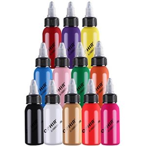 OPHIR 12x 30ml/Bottle Airbrush Inks Acrylic Paint for Nail Art Nail Painting Pigment Inks Airbrushing Kit Colors Nail Tools