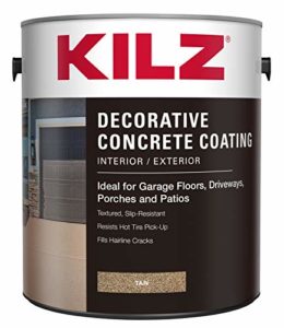 KILZ Decorative Concrete Coating, Interior/Exterior, Slip Resistant, Tan, 1 Gallon
