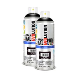 Pintyplus Water Based Spray Paint - 10.9 oz, Acrylic, Low GWP Propellant, Low Odor, Matte Black Spray Paint. For Wood, Metal, Glass, Craft Foam, Ceramics, Terra Cotta, Cork, Plastic