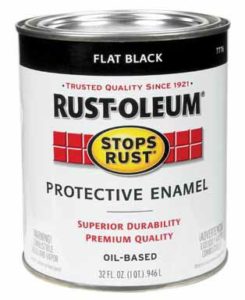 Rustoleum Stops Rust 7776-502 1 Quart Flat Black Protective Enamel Oil Base Paint
