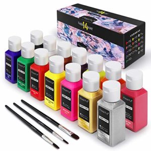 Magicfly Permanent Soft Fabric Paint Set for Clothes, Set of 14(60ml Each) Textile T-shirt Paints with 3 Brushes, No Heating Needed & Washable Fabric Paints for Clothes, Canvas, T-Shirts, Jeans, Bags, All DIY Projects