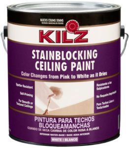 KILZ 68041 Color-Change Stainblocking Interior Ceiling Paint, 1 Gallon (Pack of 1), White