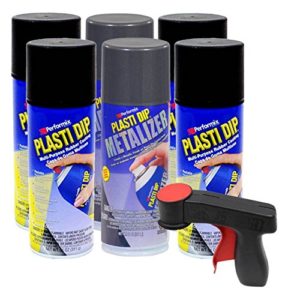 Plasti Dip Black & Metalizer Rim Kit: 4 cans Black, 2 Graphite Pearl Metalizer, 1 Cangun