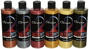 Chroma Molten Metals Acrylic Paint Set, 8.4 oz Bottle, Assorted Color, Set of 6 - 1442894