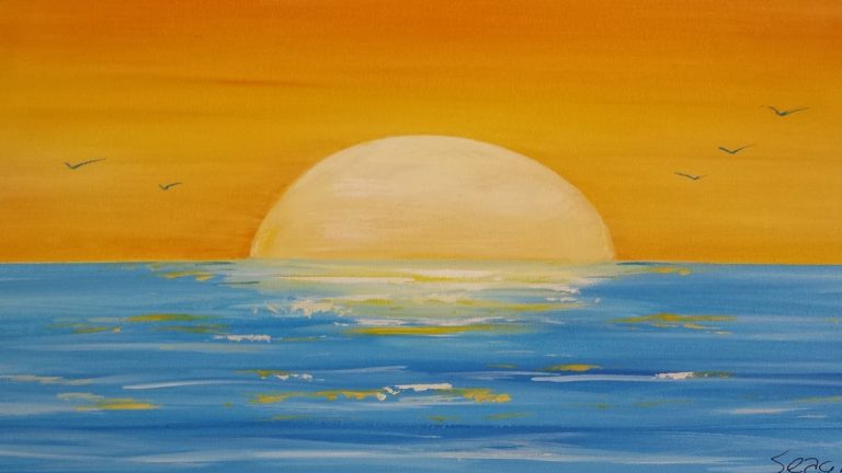 How To Paint Sunset On Water