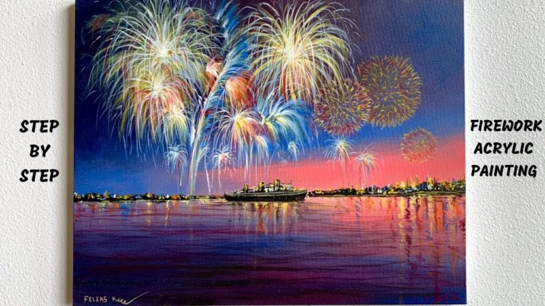 How To Paint Fireworks On Canvas