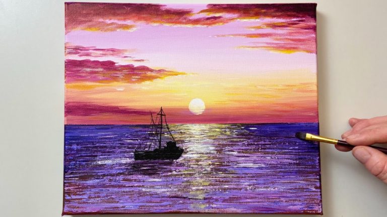 How to Paint an Ocean Sunset