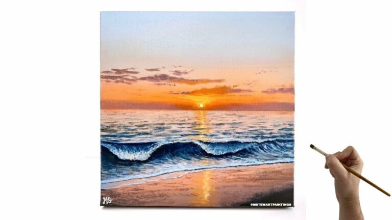 How to Paint a Beach Sunset With Acrylic Easy