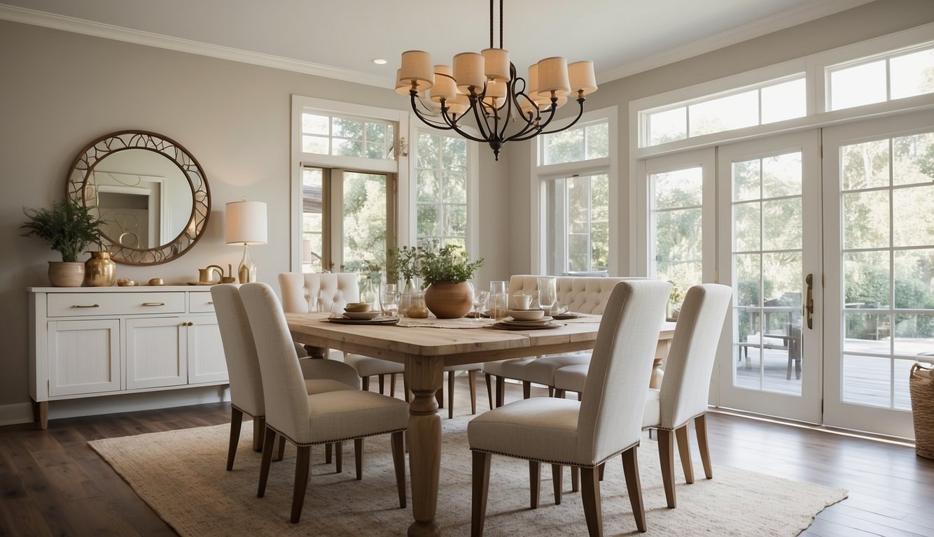 A dining room with Behr Ultra Pure White walls, a warm and inviting space with natural light and a cozy atmosphere