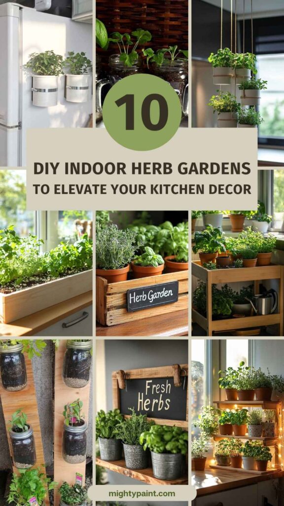 30 kitchen herb garden ideas: Grow Fresh Flavor at Home - Textured Apartment Indoor Herb Garden