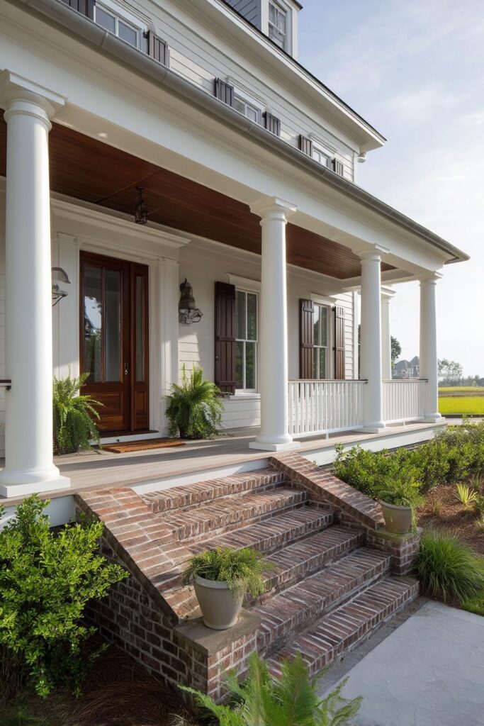 Tepered Column 15 Front Porch Column Ideas to Elevate Your Home's Curb Appeal