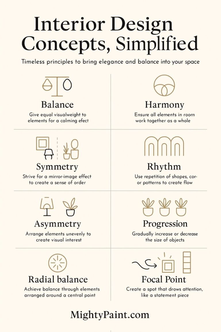 A Simple Guide to Interior Design Concepts: Principles, Elements & Practical Tips