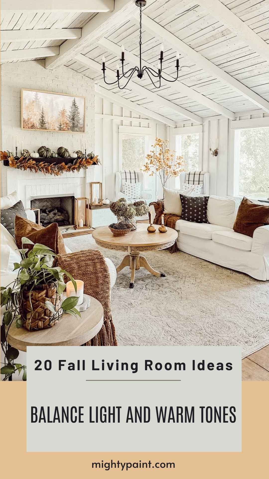 20 Fall Living Room Ideas: Balance Light and Warm Tones