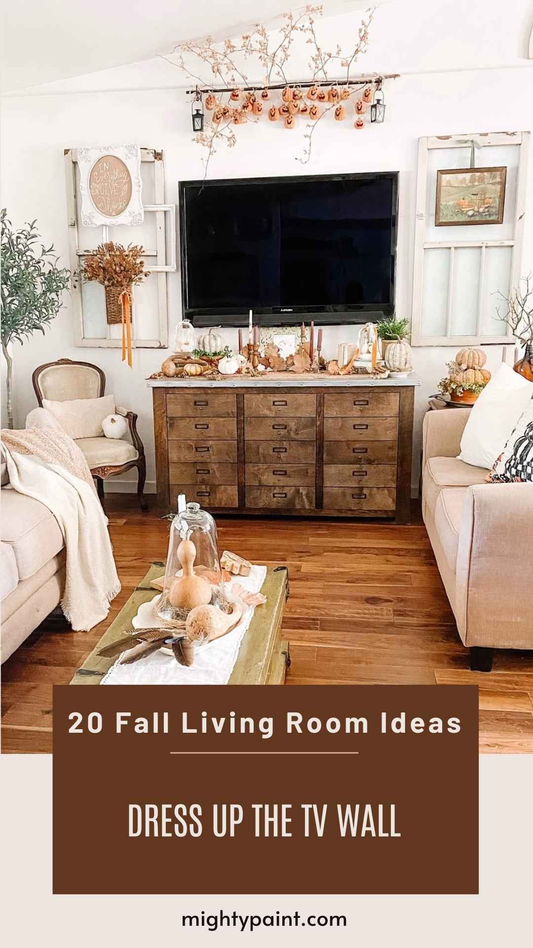 20 Fall Living Room Ideas: Dress Up the TV Wall