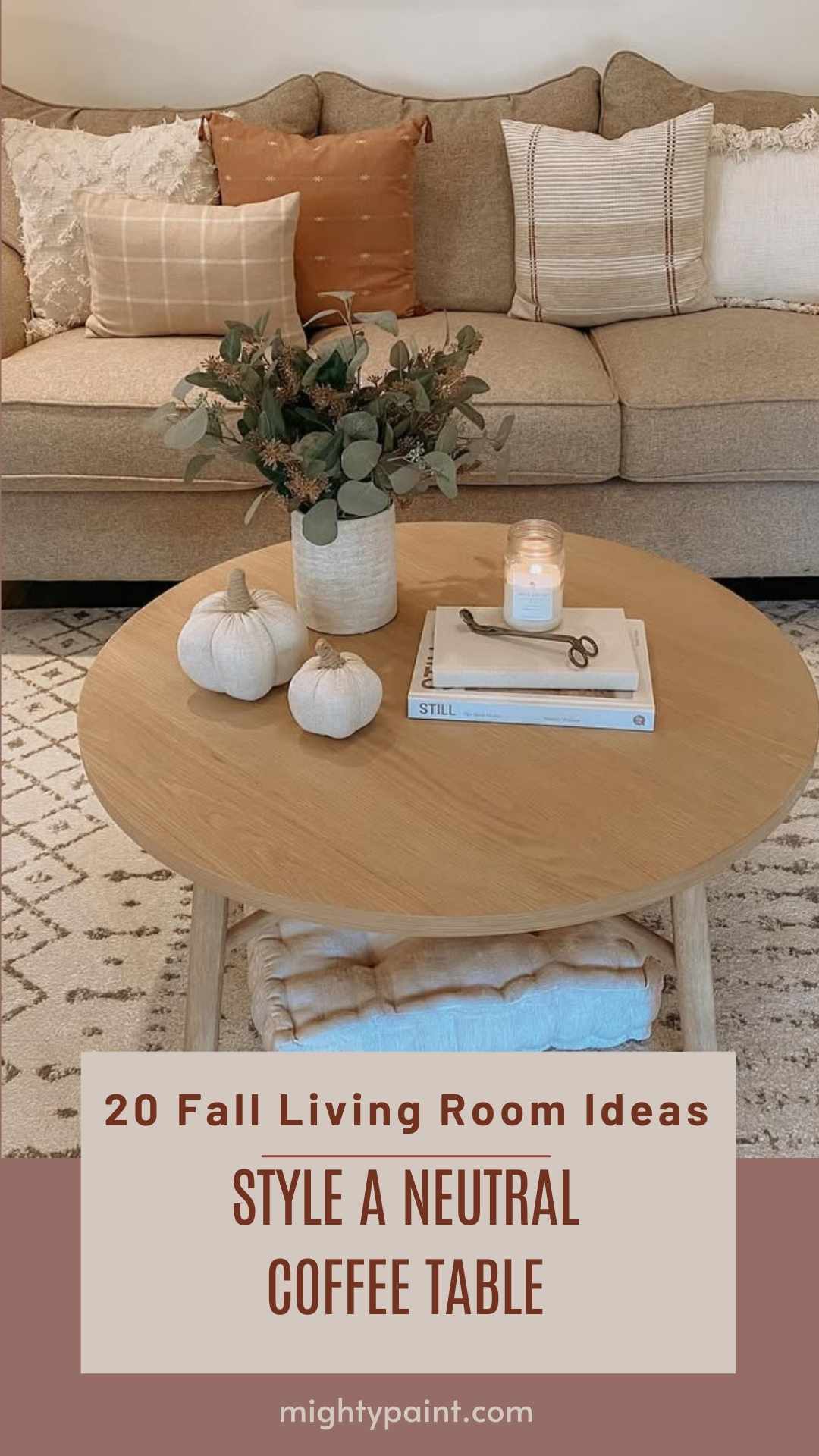 20 Fall Living Room Ideas: Style a Neutral Coffee Table