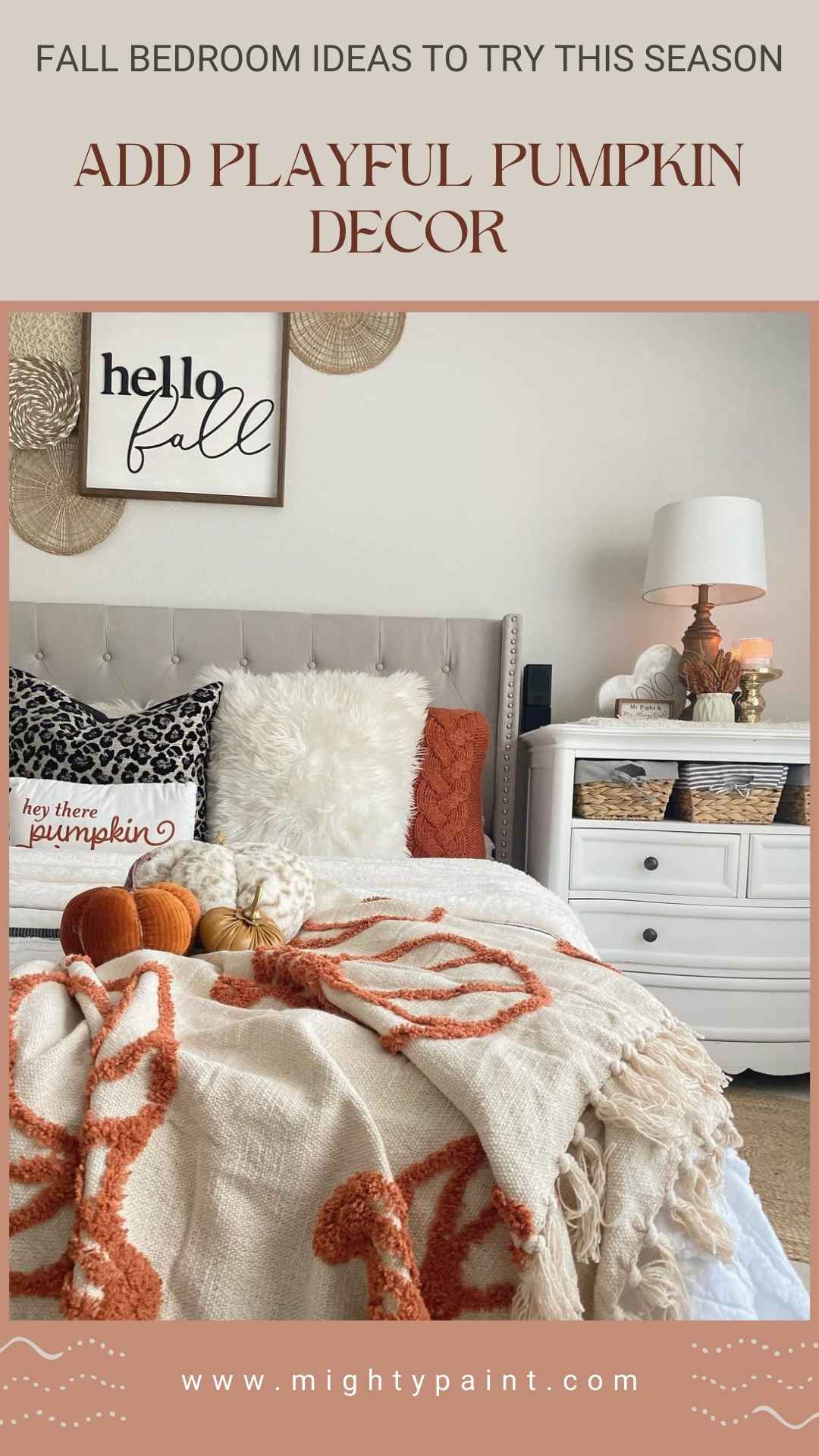 25 Cozy Fall Bedroom Ideas: Add Playful Pumpkin Decor