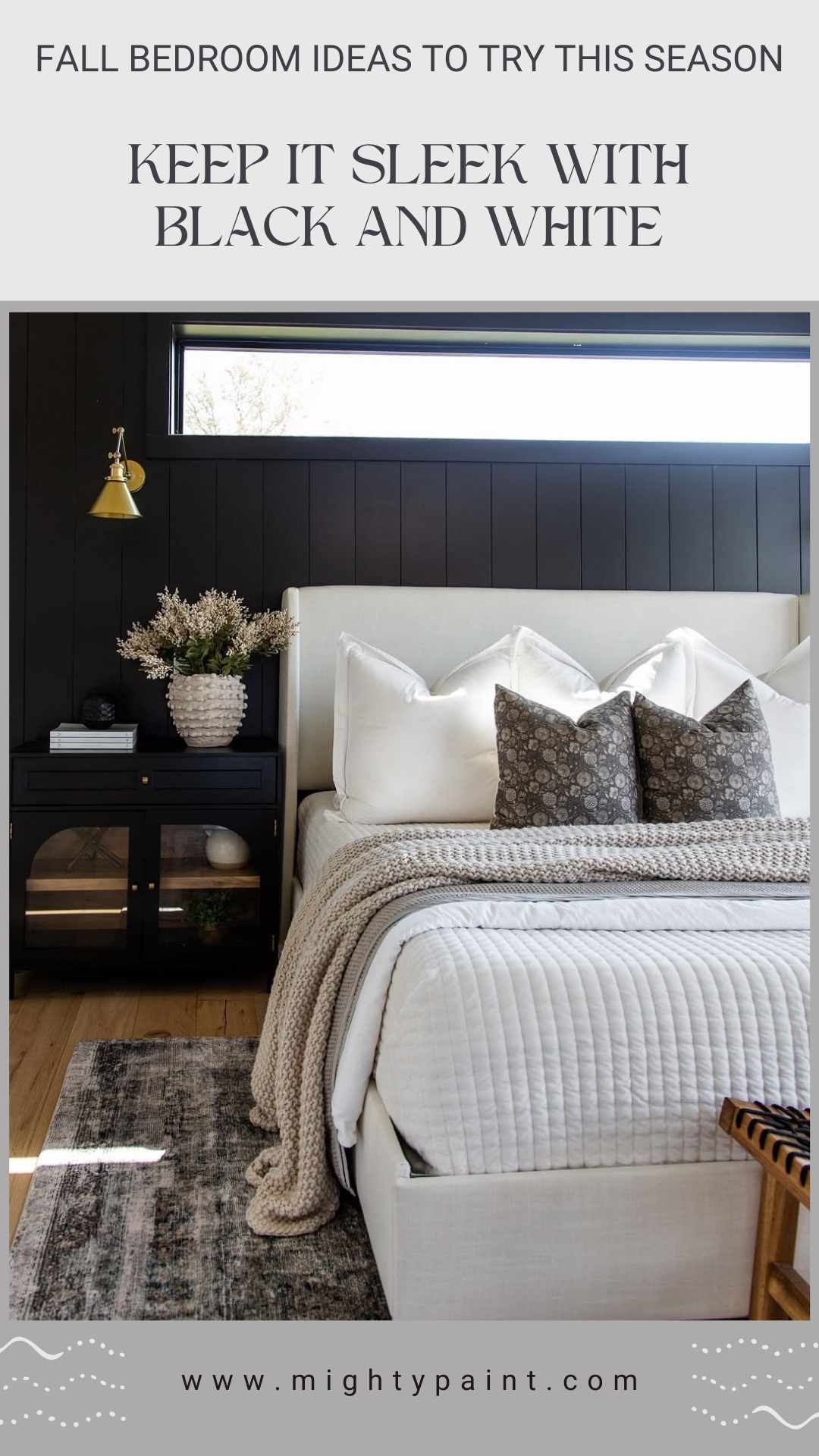 25 Cozy Fall Bedroom Ideas: Keep It Sleek with Black and White